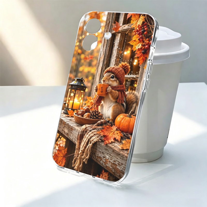 Phone Cases For Iphone 16 - Cartoon Dieren Eekhoorn Siliconen Telefoonhoesje Voor