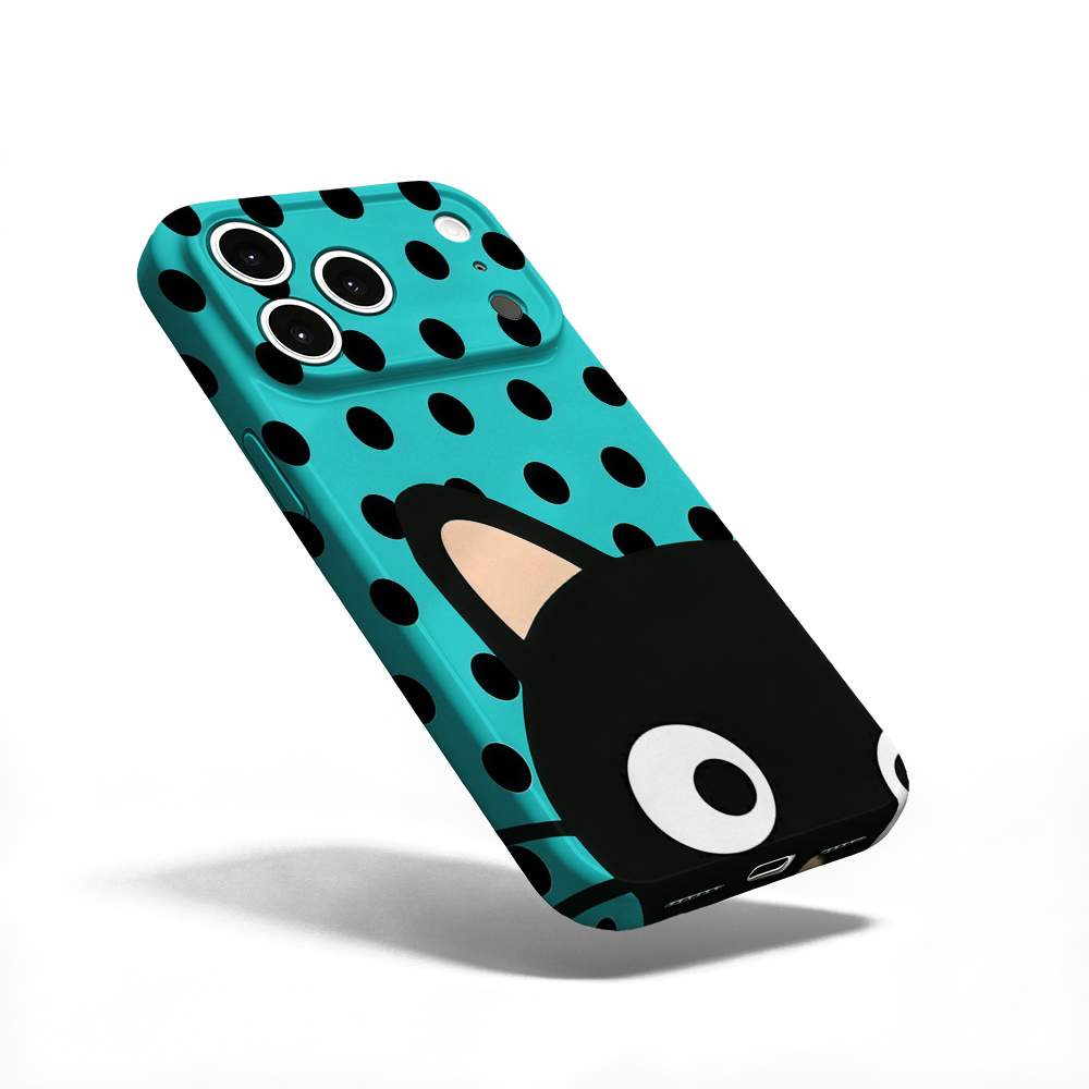 Turquoise Polka Dot Kat Telefo - Phone Cases Xr Iphone recensie en prijs